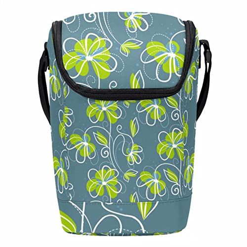 Bolsas de almacenamiento portátiles térmicas con cremallera y diseño floral 2