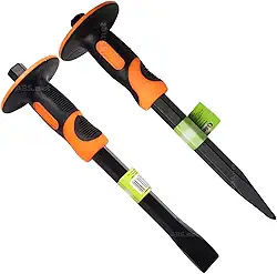 Kit Ponteiro E Talhadeira 30cm Aço Com Empunhadura Profissional