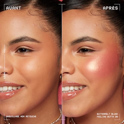 NYX PROFESSIONAL MAKEUP Buttermelt Powder Blush, Fade and Transfer-Resistant Blush, Up to 12HR Make Up Wear, Vegan Formula - Feeling Butta - Image 4