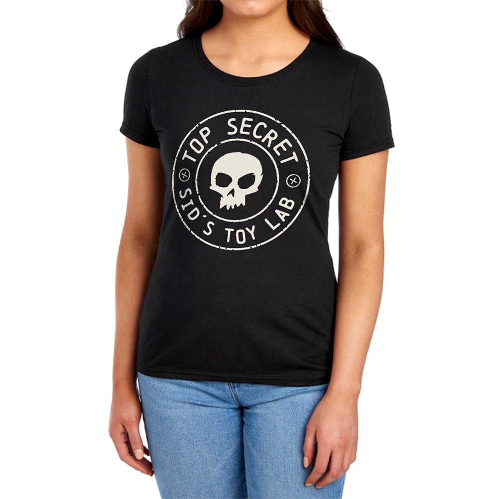 Disney Toy Story Sid'S Toy Lab Badge Womens T Shirt, Black, XXL