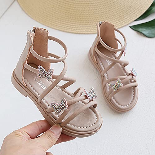 Baby Kids Gl𝐚diator Roman Leather Shoes Girls Childrens Bow Glitter Flat Non Slip Sandals Soft Comfy Summer4