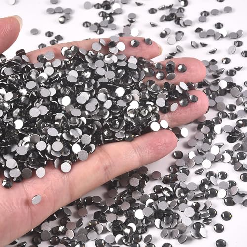 Image of 1440Pieces SS10 /2.7-2.9mm Flat Back Crystal Rhinestones Round Gems for Nail Art,Black Diamond