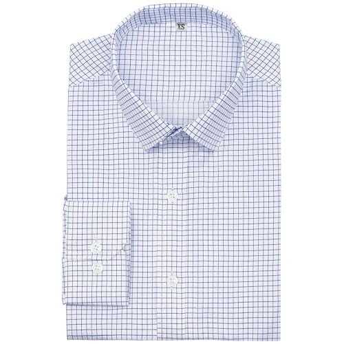 Mens Grade 4 Wrinkle-Resistant Plaid Button-Down Cotton Long Sleeve Regular Fit Gingham Dress Shirts Small 907_04_navy Gingham