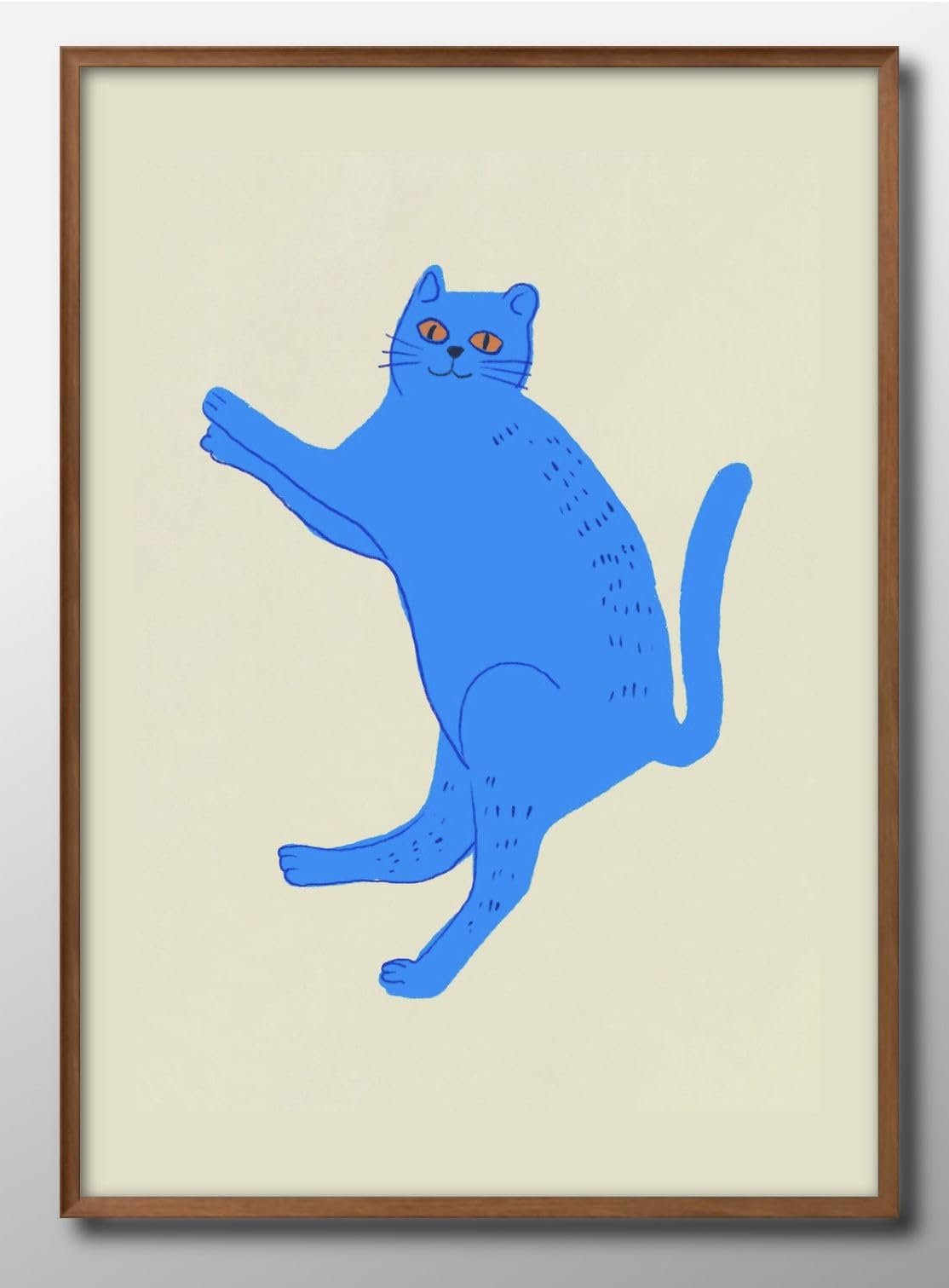 青い猫の絵 原画 テクスチャーアート アクリル画 北欧 ナチュラル アートパネル 青い猫の絵 原画 テクスチャーアート アクリル画 北欧 ナチュラル