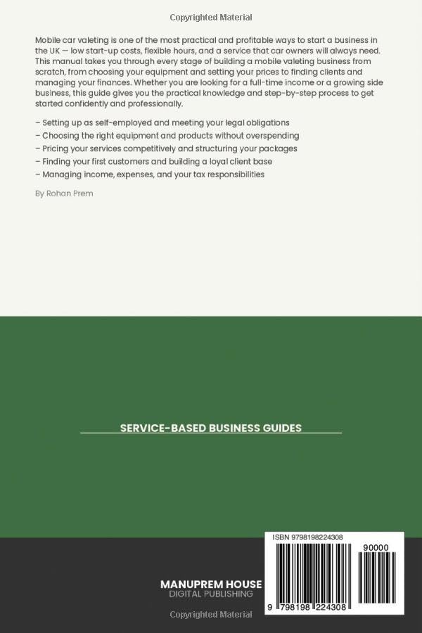 Mobile Car Valeting: Your Step-by-Step Start-Up Manual (Service Based Business Start Up Guides) image 3