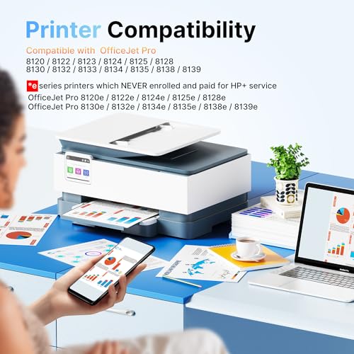 Image of 923e 923 Ink Cartridges for HP Printers with Chip Replacement | for HP 923XL Ink Cartridges Combo Pack for OfficeJet Pro 8135e 8130e 8139e 8138e 8122e 8120 8124e 8125e 8132e 8134e Printer