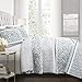 Lush Decor Quilt Set, King, Nisha 3 Piece, Blue