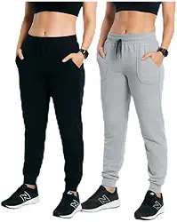 Kit 2 Calça Moletom Feminina Jogger Flanelada Com Bolso