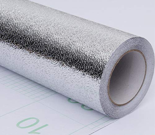 Yija Self-Adhesive Kitchen Aluminum Foil Anti Greasy Countertop Diy Waterproof Shelf Drawer Liner Cabinet Sticker 15.6 Inch By 98 Inch #TOP25