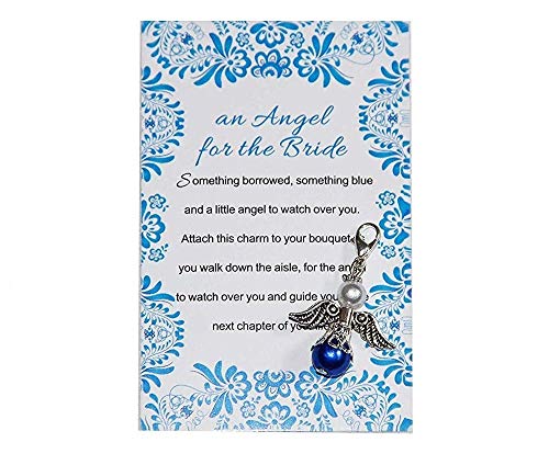 an Angel for The Bride Charm Wedding Day Gift Bouquet Charm Something Blue2