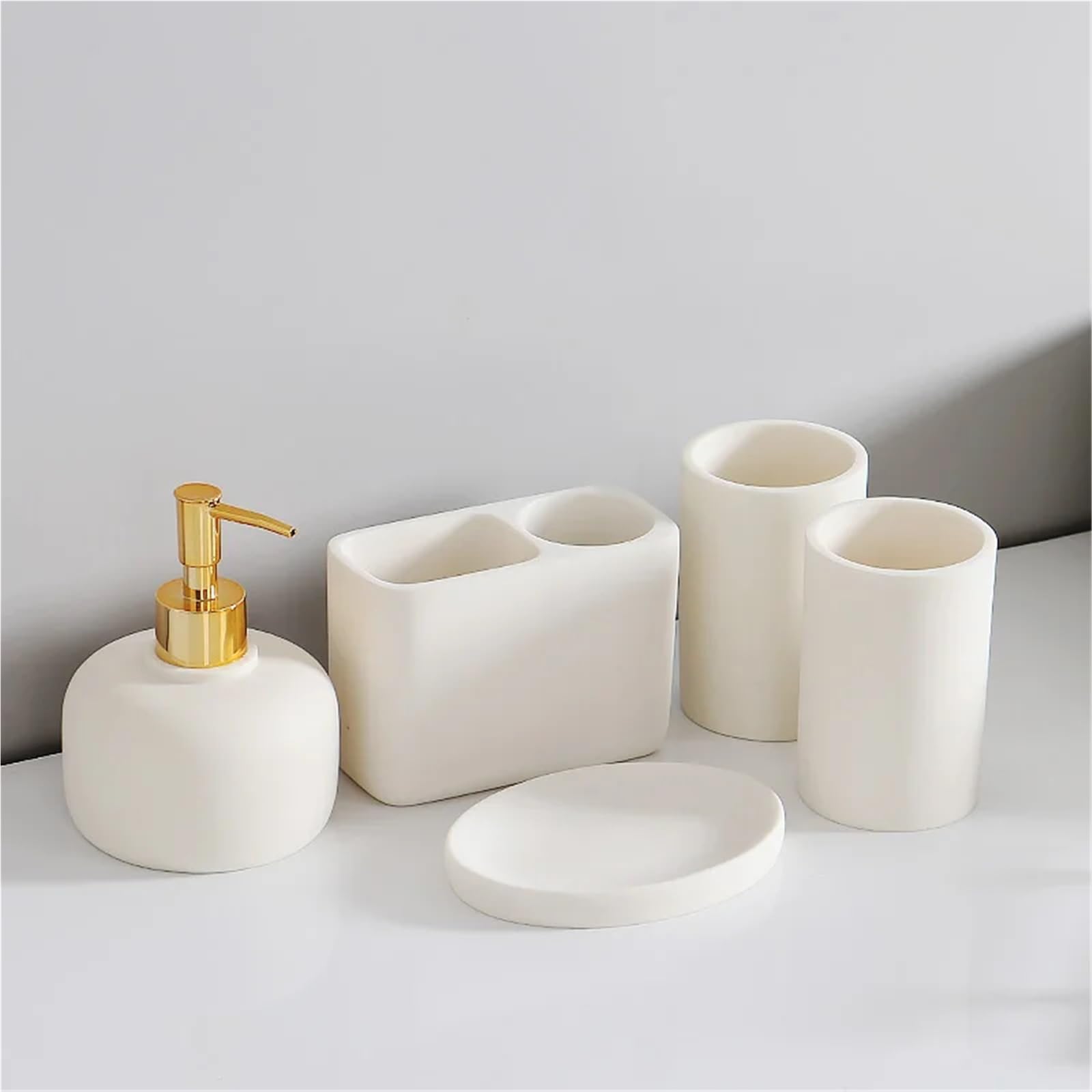 Dispensador de Jabon Dispensador de jabón for el hogar, Suministros baño, Soporte Resina for cepillos Dientes, Botella champú, Caja, Pasta(White)