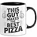 Pizzab&auml;cker Tasse Geschenk Macht die beste Pizza Koch Spruch (Schwarz)