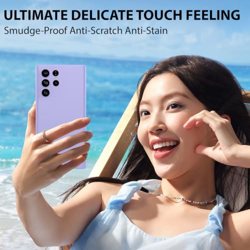 Image of LIRAMARK Liquid Silicone Soft Back Cover Case for Samsung Galaxy S22 Ultra (Lavender)