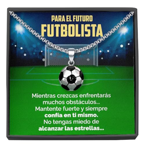 SOFIA FERRER Presente criança 10 anos, pingente de futebol para crianças, presente original criança 8, 9, 10, 11, 12 anos, colar homem de aço inoxidável, coisas de futebol para crianças, Natal, Aço