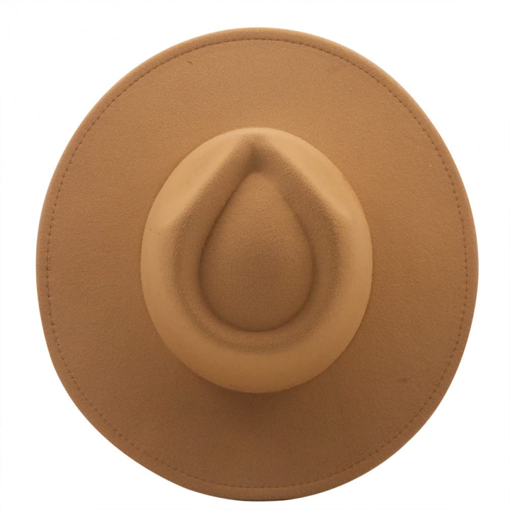 Cappello Fedora Rosa a Tesa Larga da Uomo da Donna da 9,5 cm Cappelli Invernali da Gentiluomo in Stile Britannico