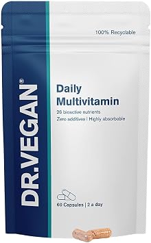 DR.VEGAN  Daily Multivitamin | Vegan Multivitamin | 60 Capsules | Two-A-Day | | Energy, Hair, Skin, Nails, Mental Performance, Immune Health