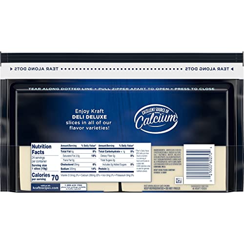 Kraft Deli Deluxe White American Cheese Slices (24 Ct Bag) #TOP1