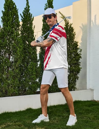 Golf Shirts for Men Funny Polo Short Sleeve Performance Moisture Wicking Quick Dry Mens Hawaiian Polo Shirt4