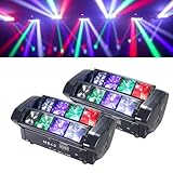 DJXFLI LED Mini Spider Moving Head Light 8x5W Beam Stage Lights RGBW Sound Activated DMX-512 Control for DJ Party Bar Disco Show Wedding Event Stage Lighting