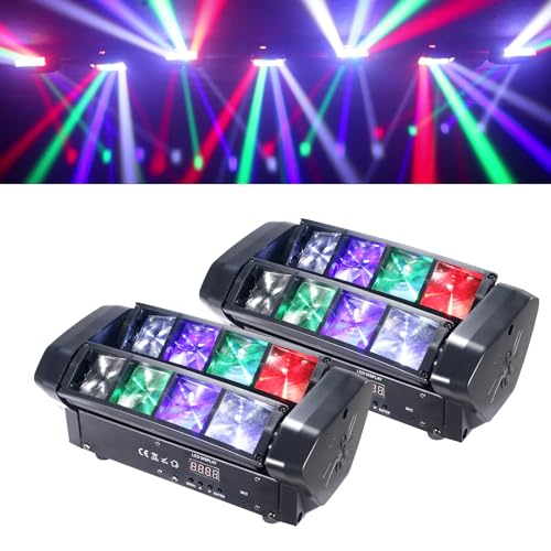 DJXFLI LED Mini Spider Moving Head Light 8x5W Beam Stage Lights RGBW Sound Activated DMX-512 Control for DJ Party Bar Disco Show Wedding Event Stage Lighting