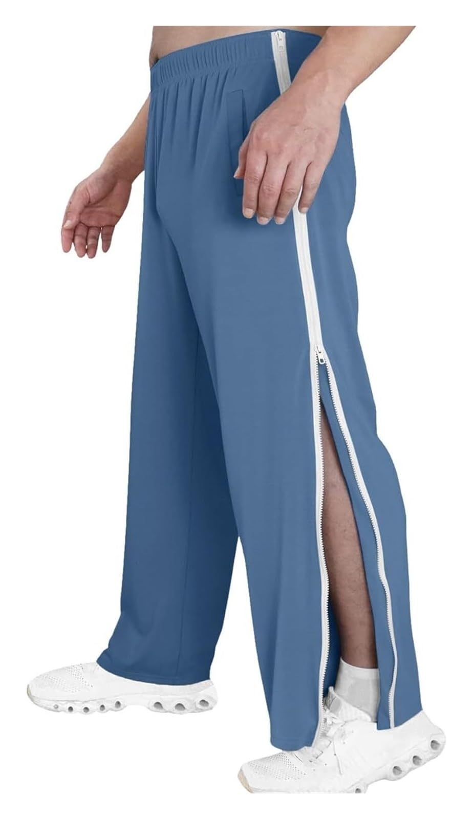 Revalidatiebroeken For Heren En Dames Met Ritssluiting M-3XL, Joggingbroeken For Heren, Trainingsbroeken Met Doorlopende Ritssluiting, Vrijetijdsbroeken, Losse, Casual Sportkleding(Blue,XXL