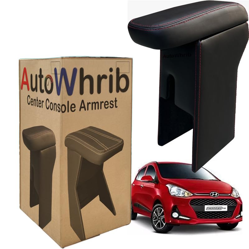 Image of Car Arm Rest For I10 Grand 2017 Armrest with Storage Box & Soft Cushion Pad, Luxury Arm Rest, Black Colour