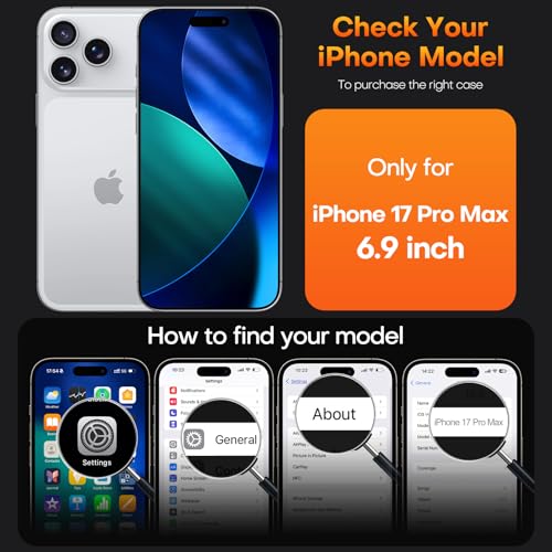 Image of TAURI for iPhone 17 Pro Max Case, with Screen Protector, Purple | Full Camera Protection, Anti-Yellowing Military-Grade Protection Shockproof Slim Phone Case for iPhone 17 ProMax