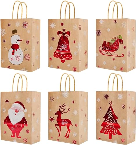 Amazon | クリスマス ラッピング 袋 小 12枚入れ6種類 紙袋21cm×15cm