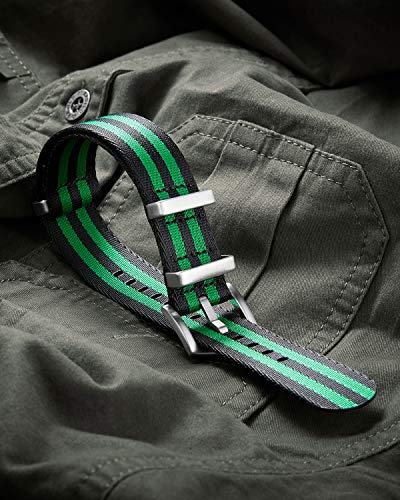 Image of BINLUN Nylon Watch Band Thick G10 Premium Ballistic Nylon Multicolor Replacement Watch Straps with Silver /Black Stainless Steel Buckle for Men Women 18mm 20mm 22mm 24mm