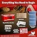 RentACoop Big Red Barn Chick Brooder | Durable, Lightweight, Easy-Clean, Multipurpose | with Absorbent Hatchling Liners, Jute Liners, LED Light, Security Latch