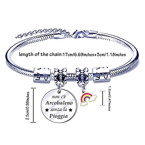 FGHJK Bracciale da Donna con Ciondolo in Acciaio