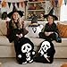 Lanpn 2 Pcs Halloween Ghost Throw Pillow, Happy Fun Cute Plush Scream Ghostface Pillow Decorative Soft Plush Cushion for Gift Party Home Sofa Couch Bed Indoor Halloween Decor (Black, 13 x 16 inch)