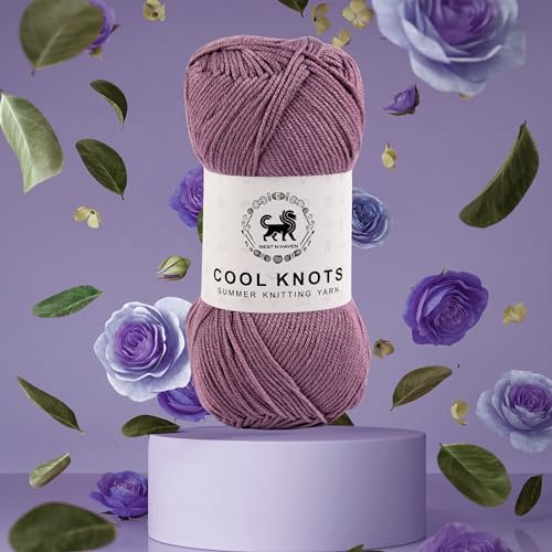 Image of NESTNHAVEN Cool Knots, Hand Knitting Yarn (1 Yarn Ball 100g) - Luxury Wool for Crochet, Amigurumi, Embroidery, Toys, Garments, Flowers and Hobby Projects (Dark Lilac)