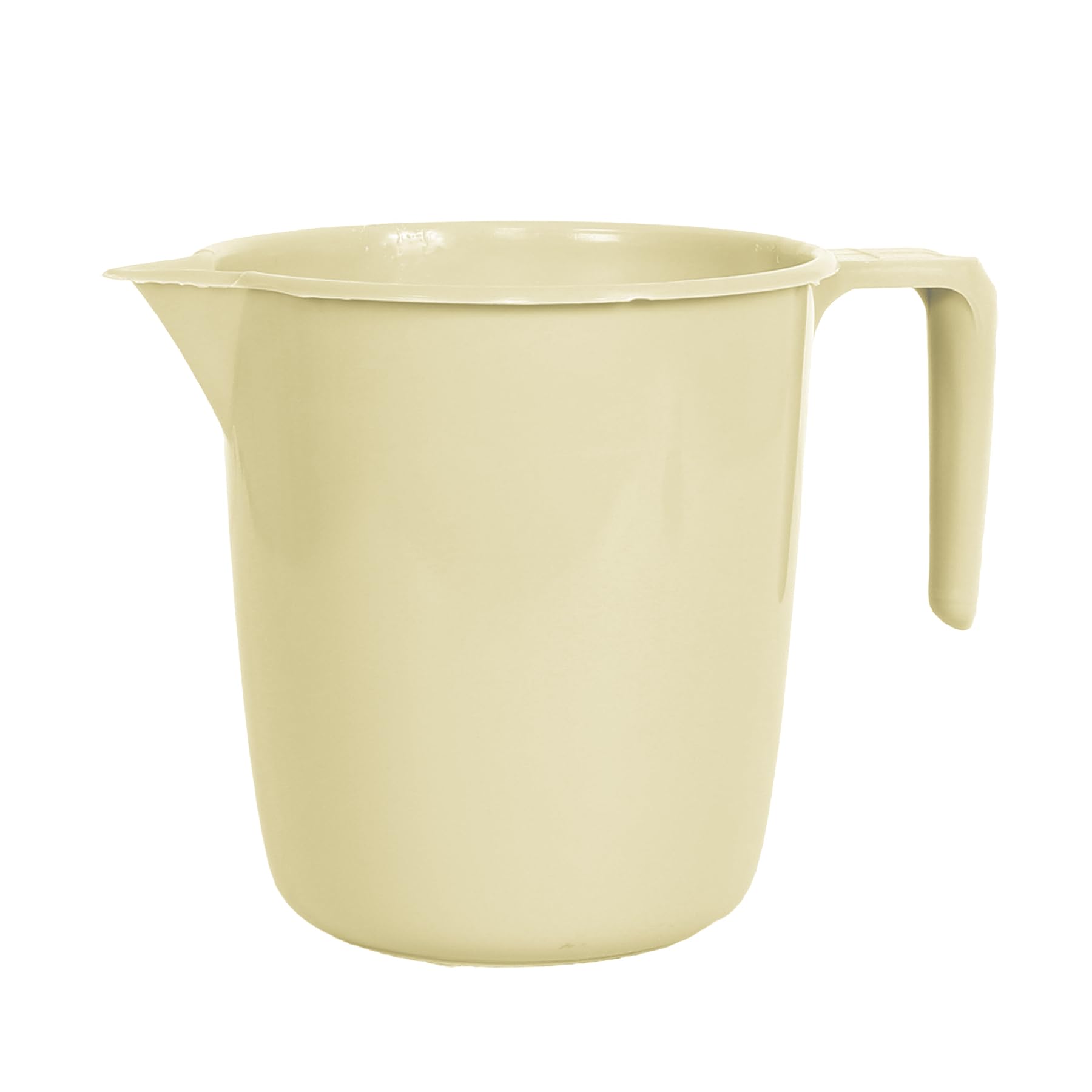 Kuber Industries Pack of 5 Multi-Functional 1.5 LTR Plastic Mug for Bathroom | Durable for Daily Use in Bathrooms | Sturdy and Lightweight Bathing Mug for Rinsing and Showering | Beige 4