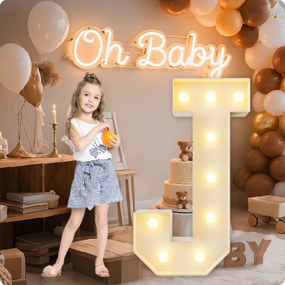 HXWEIYE Large Marquee Letter J, 3FT Battery Operated, Easy to Assemble
