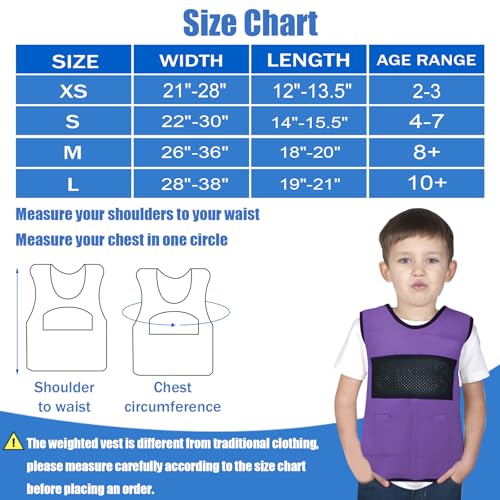 Image of Vest for Kids Including 6 Removable Weights (Purple, Extra Small)