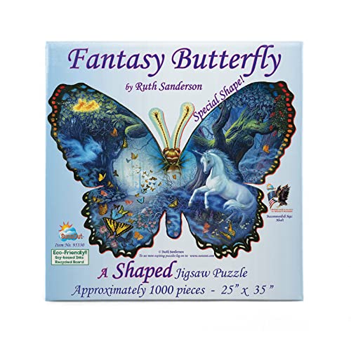 Puzzle Sunsout en forma de mariposa Fantasy Butterfly SOI95330, 1000 piezas, 24 x 35 pulgadas miniatura 1