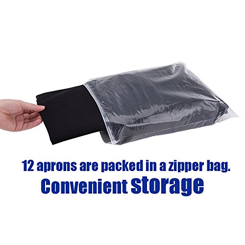 Nobondo 12 Pack Bib Apron - Unisex Black Apron Bulk With 2 Roomy Pockets Machine Washable For Kitchen Crafting Bbq Drawing #TOP5