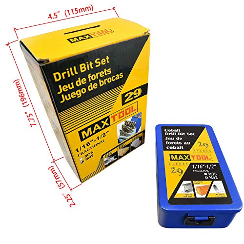 MaxTool M42 Cobalt Twist Drill Bit Set