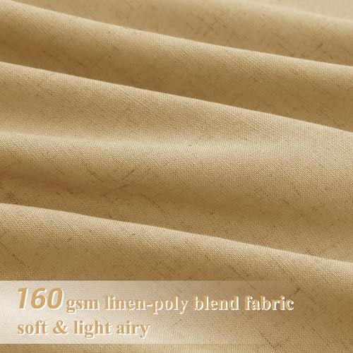 Image of Joywell Extra Long Linen Curtains 108 Inches for Living Room Gold Yellow