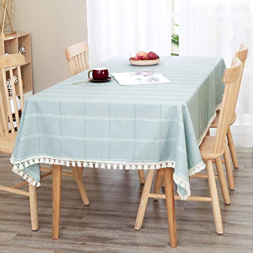 Deconovo Mantel Antimanchas Rectangular Suave Moderno Manteles para Mesas 140x240cm Azul