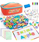 EFO SHM Classroom Magnetic Letters, 278 Pcs Alphabet Magnets with Double Sided Magnet Board Word ...