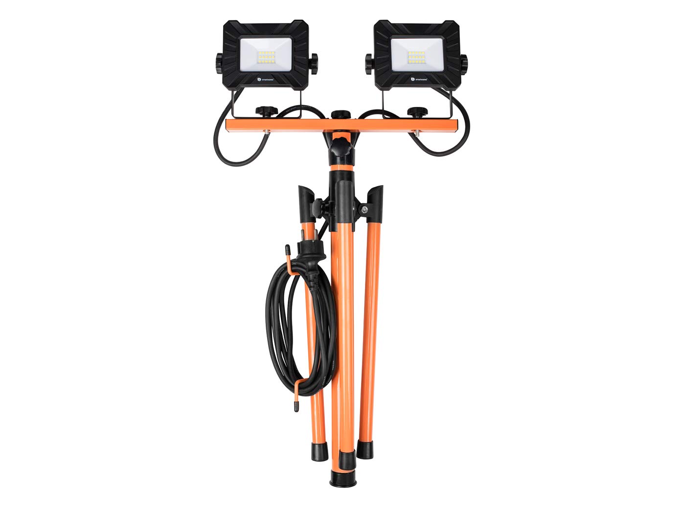 2er Set LED Baustrahler mit Stativ, 20 Watt Arbeitscheinwerfer höhenverstellbar