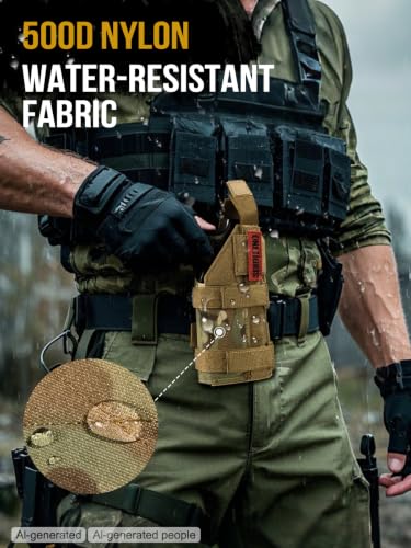 Image of OneTigris Right-Handed Nylon Pistol Holster, Belt & MOLLE Compatible