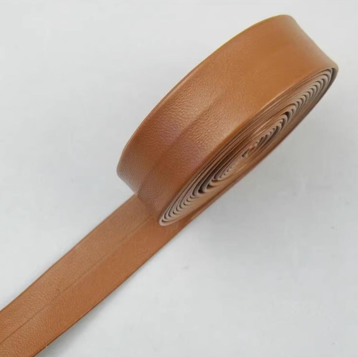 YJIUYUANQ (Light Brown) 5meters Flat Soft PU Leather Strap Leather Cord String Rope Clothing Bias Binding Decoration DIY Necklace Bracelet Making Sewing Accessories 15MM Width