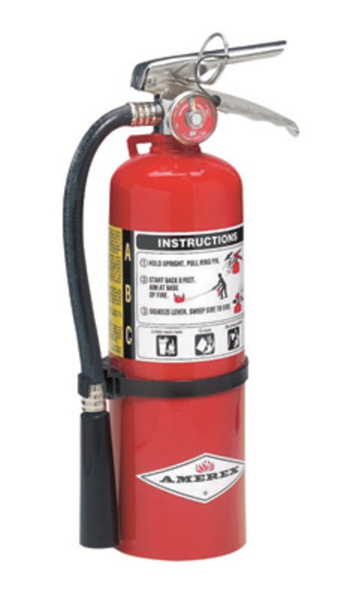 Amerex B424 5 lbs ABC Dry Chemical Fire Extinguisher with Chrome Plated Brass Valve