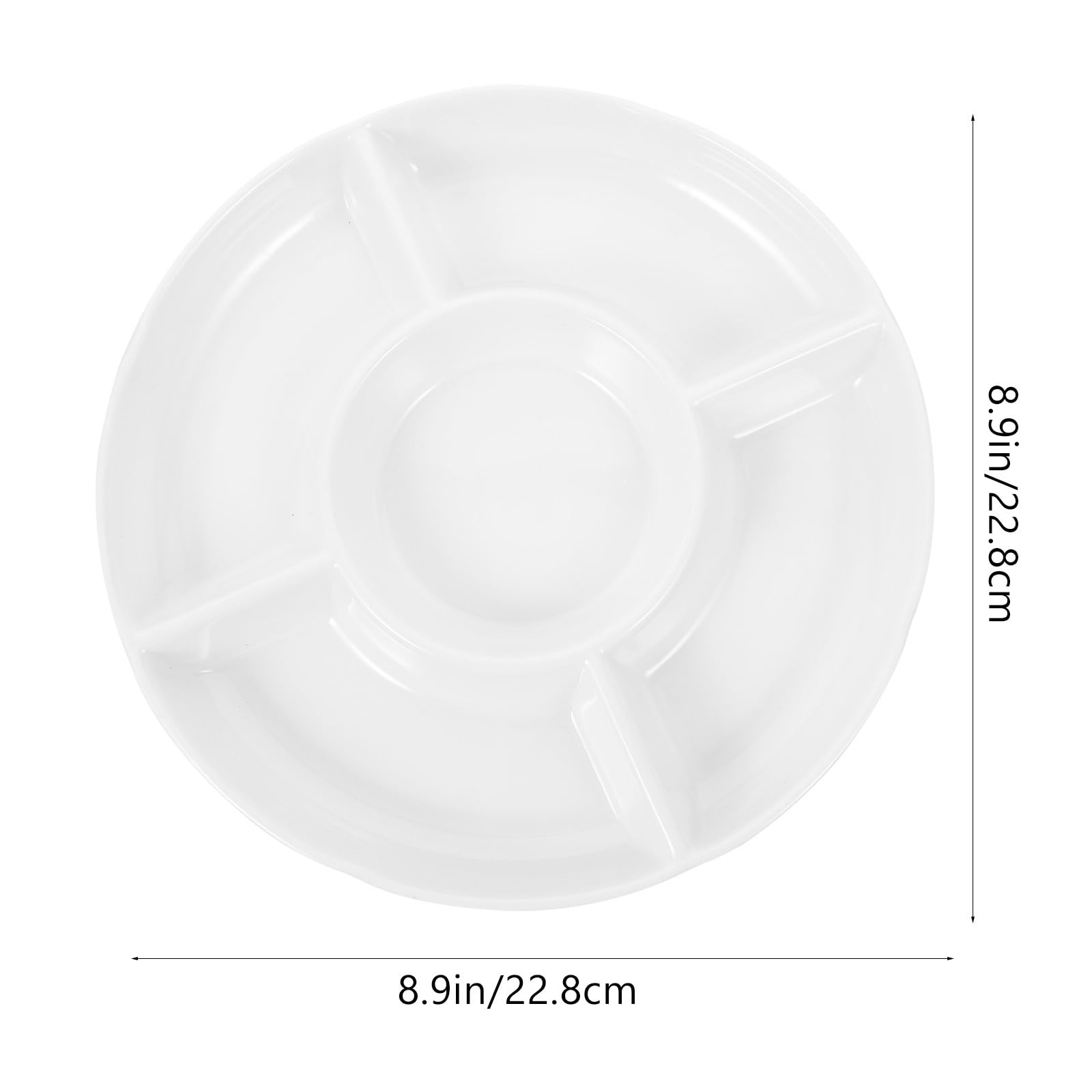 HEMOTON Fünf-Gitter-Platte 9.00In Ø Obstteller Snackplatte Servierteller Für Trockenfrüchte Dessert Süßigkeiten Kompaktes Tablett Für Küche Und Party