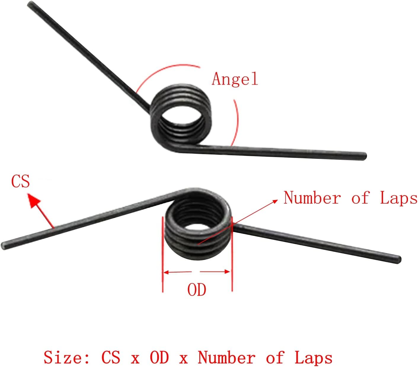 Petit ressort de torsion a inoxydable, Torsion Springs V Spring 10 pcs 1.5mm Wire 14-20mm OD 60-180 degree(1.5x18mm 9 Laps (90°))
