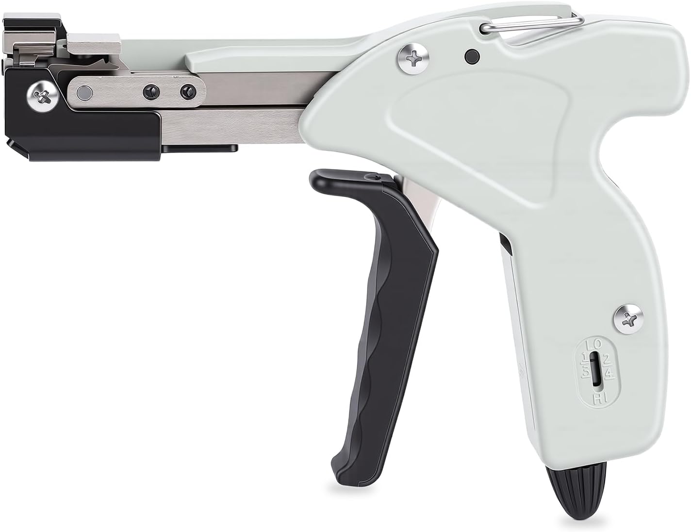 Stainless Steel Cable Tie Gun, 4 Level Adjustable Fastening Tie Tool, Wrap Tightening Cable Tie Cutter, Metal Zip Tie Gun for Home Decoration, Cable Bundling and Electronic Engineering