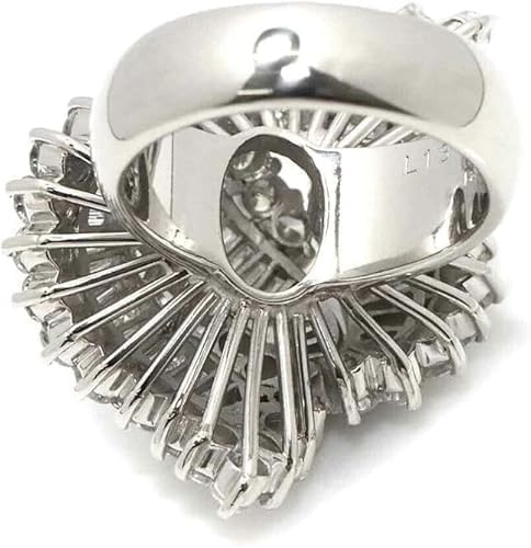 Purvika Jewels 2 Ct Round and Baguette Cut Lab Created Diamond Cluster Ring, 14K White Gold Finish